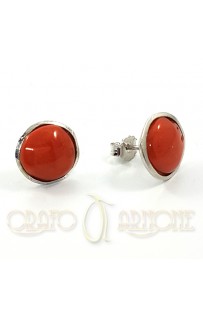 Orecchini mm 13 con Corallo cod.1866010